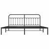 vidaXL Metal Bed Frame without Mattress with Headboard Black 200x200cm