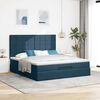 vidaXL Ottoman Bed with Mattresses Dark Blue 160x200cm Velvet