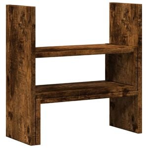 vidaXL Desk Organiser Adjustable Smoked Oak 40x17x41cm Engineered Wood
