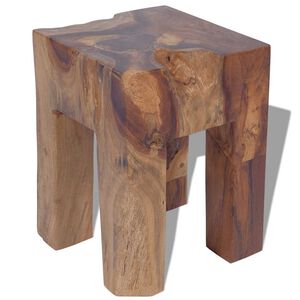 vidaXL Stool | Brown | Solid teak wood | Classic/Traditional | Stool | Square