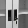 vidaXL Office Cabinet Light Grey 90x40x180 cm Steel and Tempered Glass