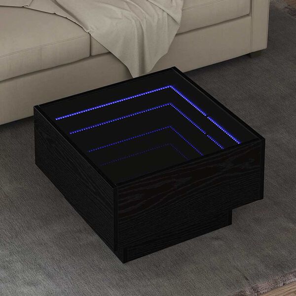 vidaXL Coffee Table Black oak 50 x 50 x 30 cm Engineered wood