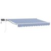 vidaXL Manual Awning Frame with LEDs Blue and White 3 x 2.5 m