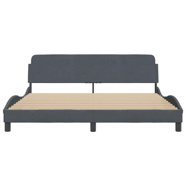 vidaXL Bed Frame "Dover" Dark Grey 180x200 cm Super King Velvet
