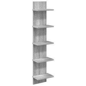 vidaXL Wall Shelf Grey Sonoma 22 x 15 x 100 cm Engineered Wood