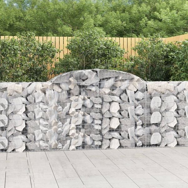 vidaXL Arched Gabion Baskets 25 pcs 300x30x100/120 cm Galvanised Iron