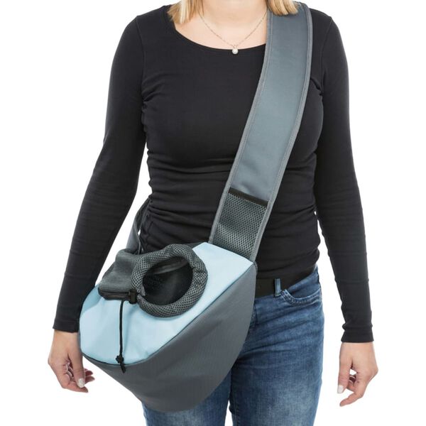 TRIXIE Pet Sling Front Bag Light Grey and Blue