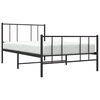 vidaXL Metal Bed Frame without Mattress with Footboard Black 80x200cm