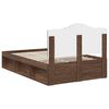 vidaXL Bed Frame with Headboard Brown Oak 120 x 190 cm Solid Pine Wood