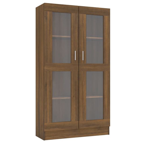 vidaXL Vitrine Cabinet Brown Oak 82.5x30.5x150 cm Engineered Wood