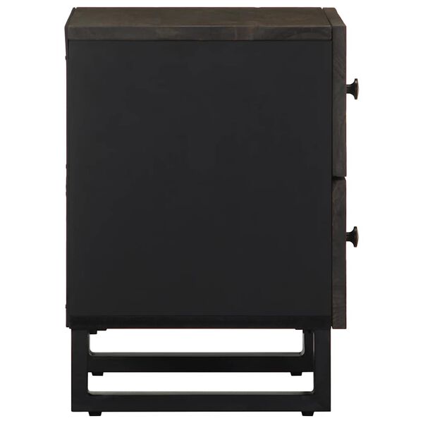 vidaXL Bedside Cabinet Black 40x33x46 cm Solid Wood Mango