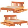 vidaXL Bed Frame without Mattress Wax Brown 150x200 cm King Size Solid Wood Pine