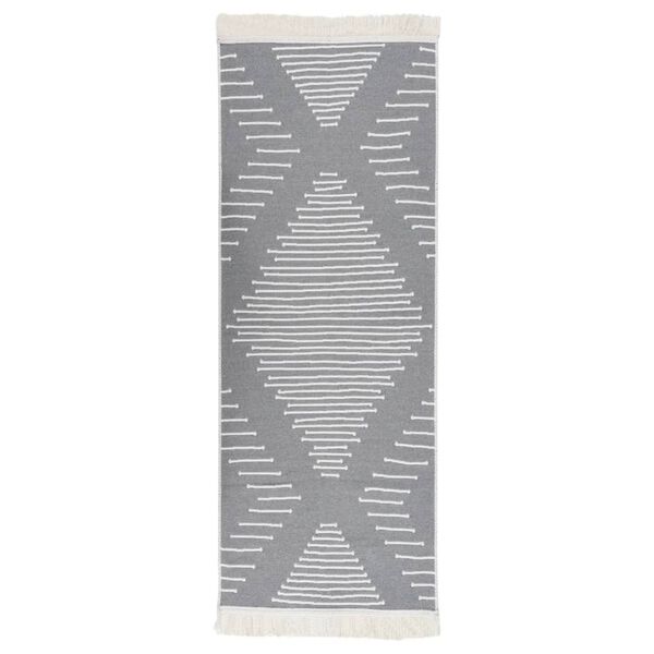 vidaXL Rug Dark Grey 100x300 cm Cotton