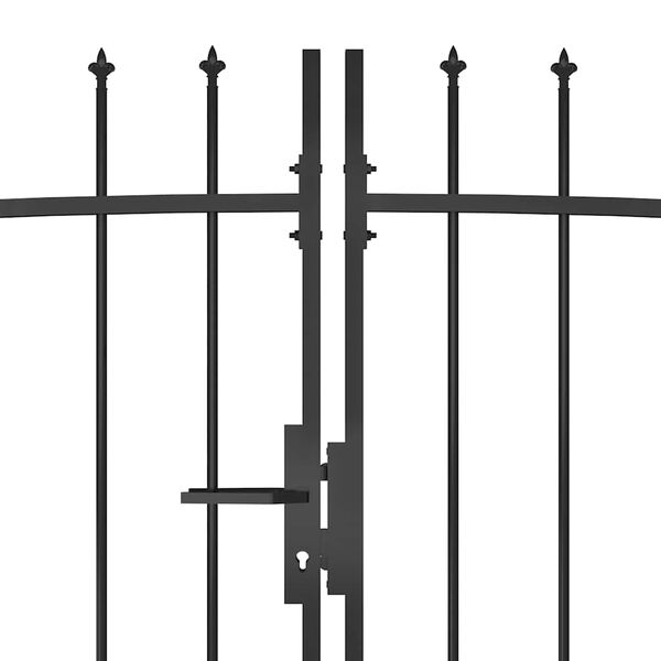 vidaXL Garden Fence Gate with Spear Top 5x2.25 m Black