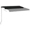 vidaXL Manual Retractable Awning with Posts 3x2.5 m Anthracite