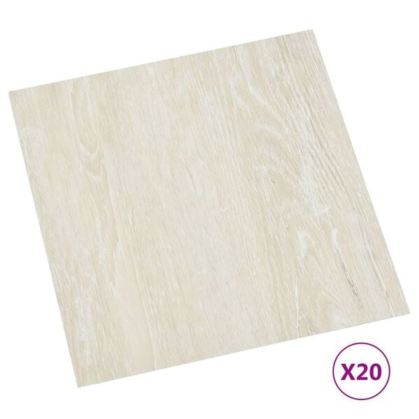 vidaXL Self-adhesive Flooring Planks 20 pcs PVC 1.86 m&sup2; Cream