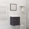 vidaXL Bathroom Furniture Set Grey Engineered Wood