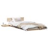 vidaXL Bed Frame with Headboard with Storage Brown 90 x 200 cm Wood