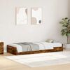 vidaXL Bed Frame with Drawer Smoked Oak 100 x 200 cm Engineered Wood
