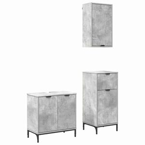 vidaXL Bathroom Furniture Set 3 pcs Concrete Grey