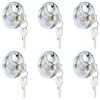 vidaXL Discus Locks with Keys 6 pcs Silver 6 x 2.3 x 6 cm