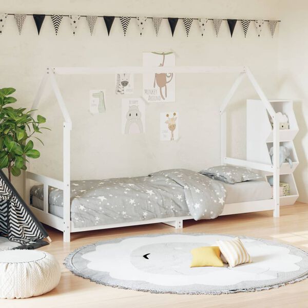 vidaXL Kids Bed Frame White 80x200 cm Solid Wood Pine
