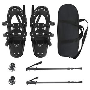 vidaXL 3 in 1 Snowshoes Black 53 x 21 cm Aluminum and HDPE
