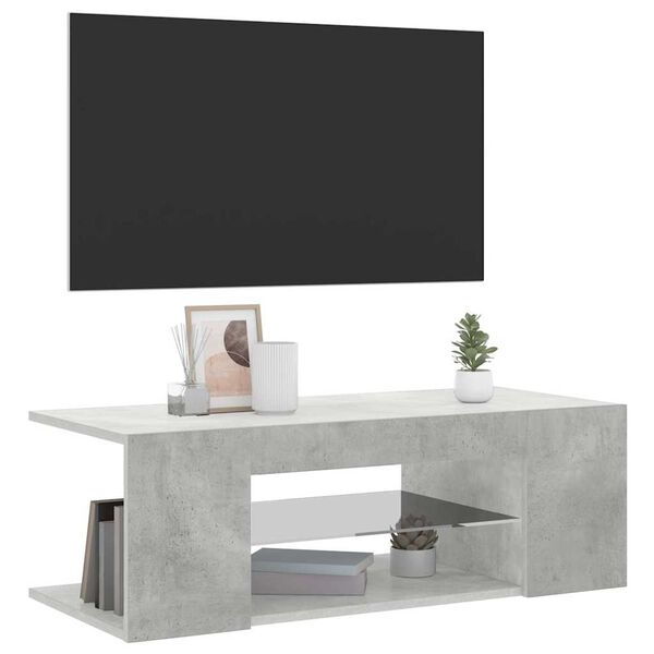 vidaXL TV Cabinet with LED Lights Concrete Grey 90x39x30 cm