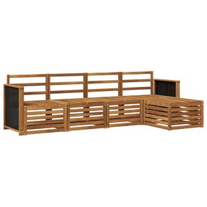 vidaXL Outdoor Sofa Set 5 pcs Natural