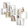 FMD Wall-Mounted Shelf with 11 Compartments White