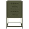 vidaXL Bedside Cabinet Olive Green 36x39x60.5 cm Steel