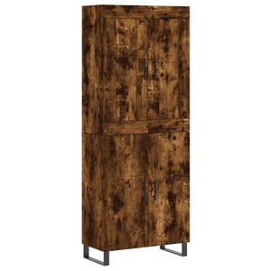 vidaXL Highboard Smoked Oak 69.5x34x180 cm Engineered Wood