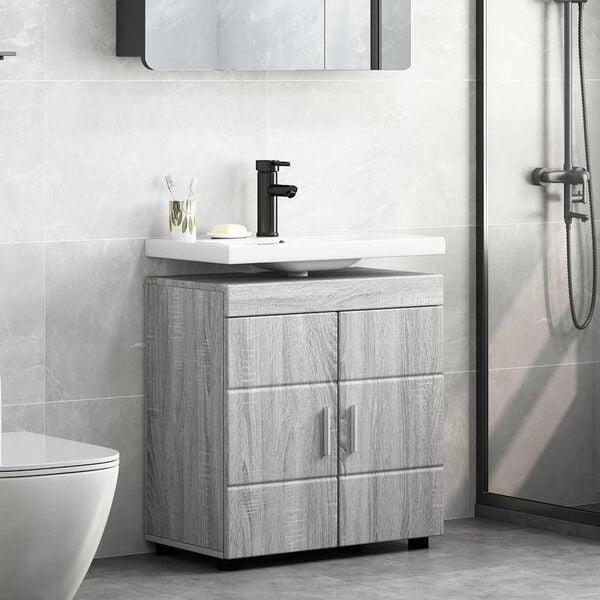 vidaXL Bathroom Cabinet Set TULUM Grey Sonoma 60 x 34 x 63 cm