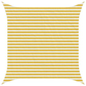 vidaXL Sunshade Sail Yellow and White 3 x 3 m HDPE