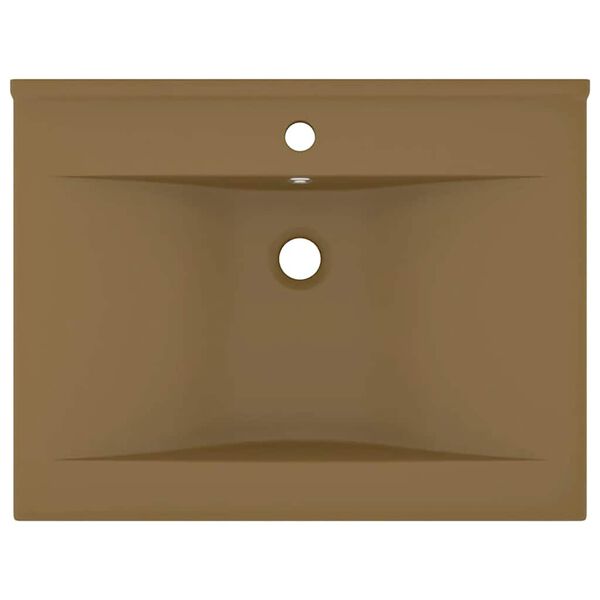 vidaXL Luxury Basin with Faucet Hole Matt Cream 60x46 cm Ceramic