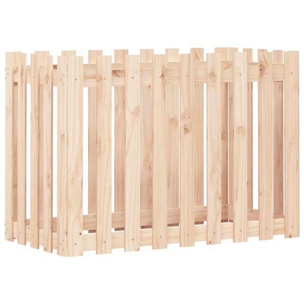 vidaXL Garden Raised Bed with Fence Design 100x50x70 cm Solid Wood Pine