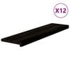 vidaXL Stair Treads 12 pcs Brown Black 100x30x2 cm Solid Wood Oak