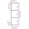 vidaXL Highboard Grey 34x40x108.5 cm Solid Wood Pine