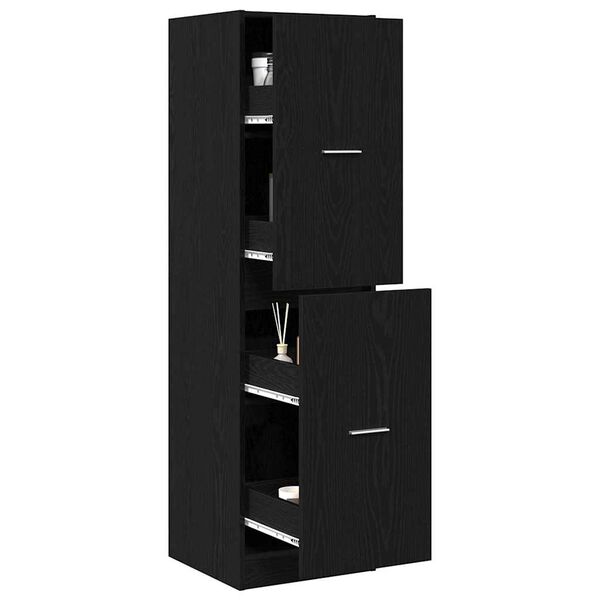 vidaXL Apothecary Cabinet Black oak 40 x 41 x 144.5 cm Engineered wood
