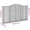 vidaXL Arched Gabion Baskets 11 pcs 300x30x160/180 cm Galvanised Iron