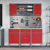 vidaXL Work Cabinet with Drawer 7 pcs Red Engineered Wood and Steel