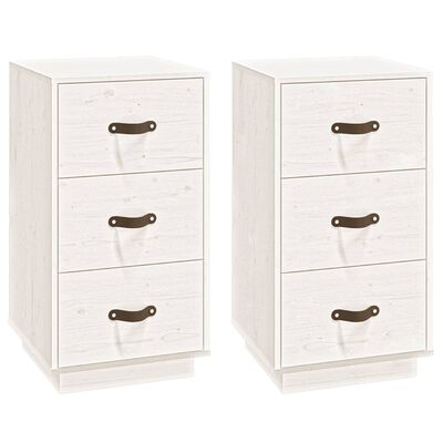 vidaXL Bedside Cabinets 2 pcs White 40x40x75 cm Solid Wood Pine