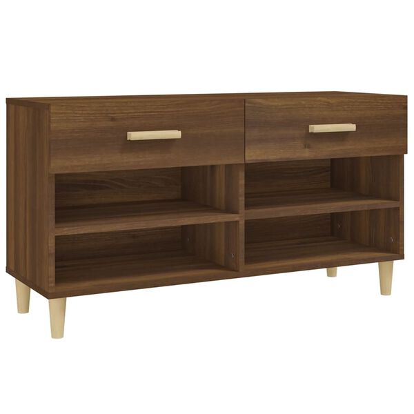 vidaXL Shoe Cabinet Brown Oak 102x35x55 cm Engineered Wood
