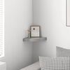 vidaXL Floating Corner Shelf High Gloss Grey 25x25x3.8 cm MDF