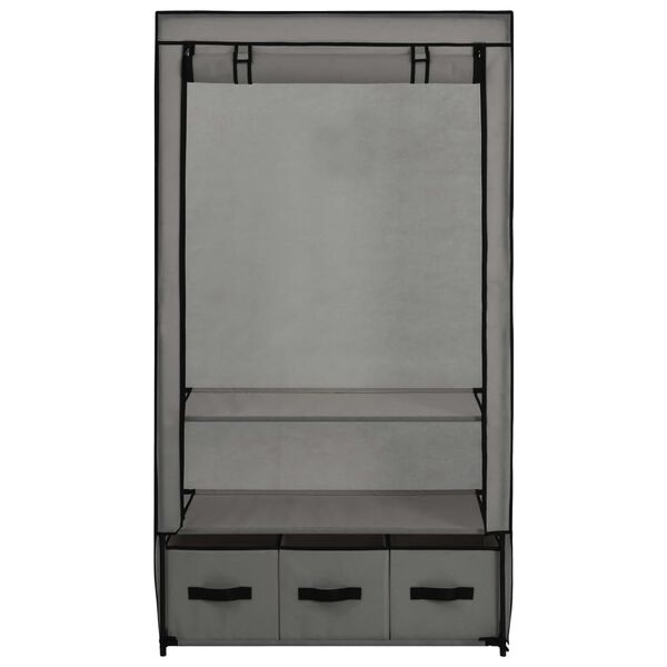 vidaXL Wardrobe Grey 87x49x159 cm Fabric