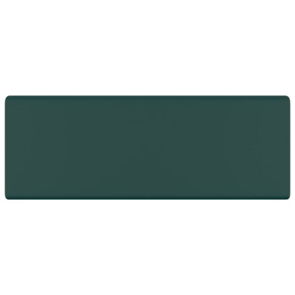 vidaXL Luxury Basin Overflow Square Matt Dark Green 41x41 cm Ceramic