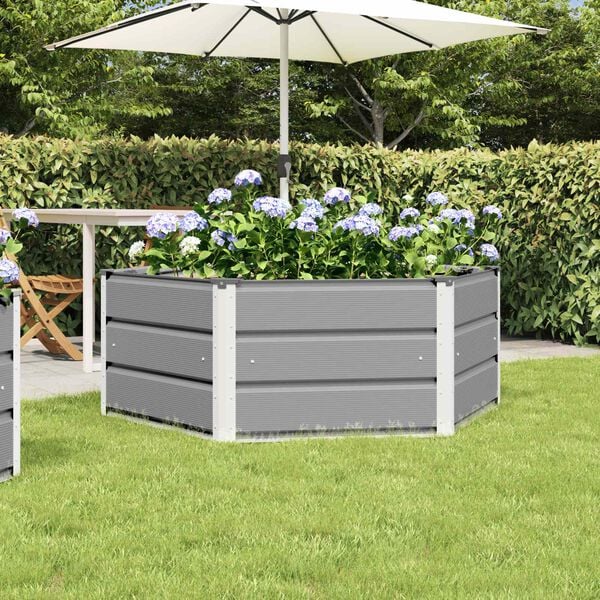 vidaXL Planter Light Grey 129 x 129 x 45 cm Steel