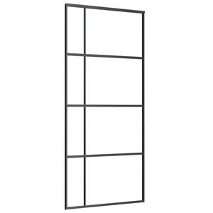 vidaXL Sliding Door ESG Glass and Aluminium 90x205 cm Black