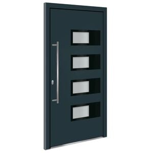 vidaXL Front Door Anthracite 100x200 cm Aluminium and PVC