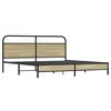 vidaXL Metal Bed Frame without Mattress Sonoma Oak 180x200 cm Super King